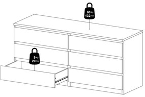 Скрин от дъбов декор в естествен цвят 154x70x50 cm Naia – Tvilum