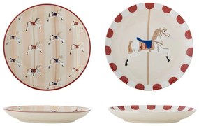 Кремави десертни глинени чинии в комплект от 2 бр. с коледни мотиви ø 16 cm Merry-go-round – Bloomingville