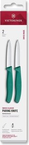 Victorinox - Комплект кухненски ножове за зеленчуци SWISS CLASSIC 8 см, 2 бр., тюркоазен