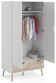 Бял гардероб 99x200 cm Oslo - Tvilum