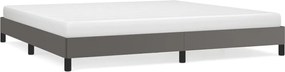 346926 vidaXL Pамка за легло сива 200x200 см изкуствена кожа
