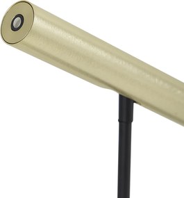 Модерна настолна лампа златиста с LED и димер с докосване - Neva