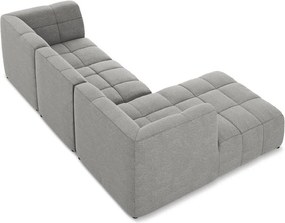 Сив ъглов диван от прежда с примки от букле (ляв ъгъл) Aloha – Makamii