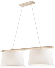 Светлокафява висяща лампа с текстилен абажур ø 35 cm Aida - LAMKUR
