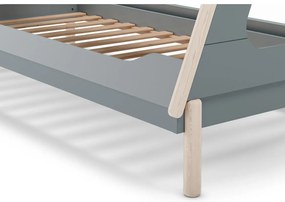 Детско легло тип къща от масивен бор в петролен цвят 90x190 cm Nora – Marckeric