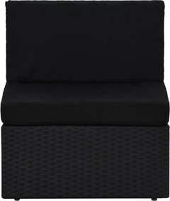 49498 vidaXL Модулен междинен диван, полиратан, черен