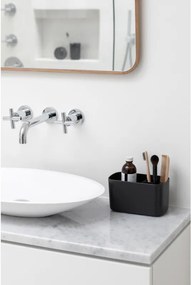 Кутия за аксесоари за баня Brabantia ReNew 1003493, Устойчива на корозия, Вътрешен разделител, Противоплъзгаща основа, Тъмносив