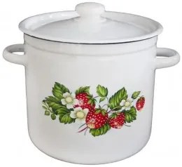 Емайлирана тенджера 7л "ЗЕМЛЯНИКА" (В1620/2) H
