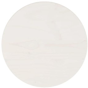 833656 vidaXL Плот за маса, кръгъл, бял, Ø30x3 см, бор масив