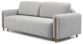 Светлосив сгъваем/с място за съхранение диван от прежда с примки от букле 244 cm Arcadova – ELTAP