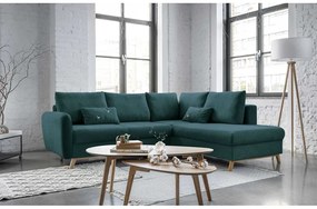 Тюркоазен ъглов разтегателен диван десен ъгъл Scandic Lagom - Miuform