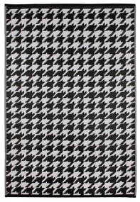 Черно-бял килим за открито Houndstooth, 120 x 180 cm - Green Decore