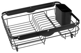 Horecano - Метален стелаж / сушилник за чинии регулируем 36,7/58,8x30,5xh13см черен мат HOME-(WK810571)