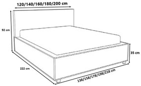 Тапицирано легло Piura-Mauro-140 x 200