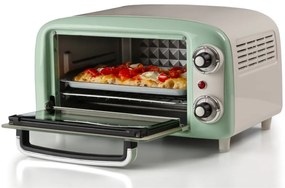 Електрическа фурна Ariete VINTAGE 3919/04, 800W, 10 л, 3 режима, До 230°C, Двойно термо стъкло, Таймер 60 мин, Зелен