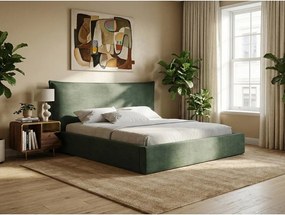 Теракотено двойно легло 140x200 cm тапицирано с място за съхранение с включена подматрачна рамка Esala – Makamii