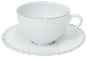 Бяла керамична чаша с чинийка , 250 ml Pearl - Costa Nova