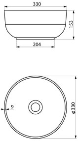 Бяла керамична кръгла мивка ø 33 cm Emmi – Sapho