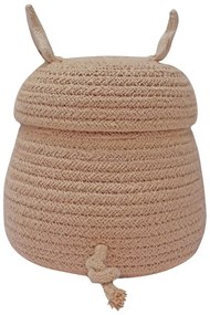 Светлорозова текстилна детска кошница за играчки ø 17x15 cm Mini Peggy the Pig – Lorena Canals