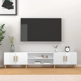 816258 vidaXL ТВ шкаф, бял гланц, 180x31,5x40 см, инженерно дърво