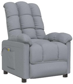 342733 vidaXL Масажен стол, светлосив, текстил