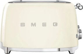 Тостер за хляб SMEG 50's Style TSF03CREU, 2000W, 4 филии, 6 нива, Тавичка за трохи, Вграден кабел, Неръждаема стомана, Кремав