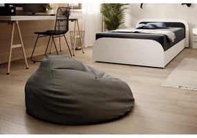 Бяло/тъмносиво единично легло 80x190 cm тапицирано/ПДЧ с място за съхранение с включен матрак Parys – ELTAP