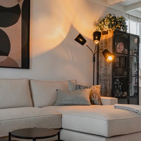 Модерна подова лампа черна 3-светлина - Carmen