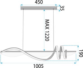 Лампа LED LHJ041-CP 100 cm BLACK