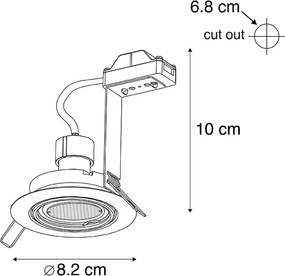 Интелигентно вградено място черно вкл. WiFi GU10 регулируемо - Ude Honey