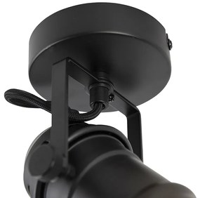 Индустриален прожектор черен въртящ се и наклоняващ се без абажур - Movie