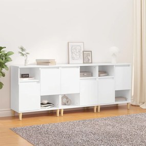3185735 vidaXL Сайдборд, 3бр, бяло, 60x35x70 см, инженерно дърво