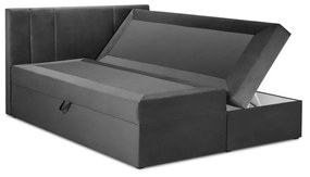 Тъмно сиво кадифено двойно легло , 200 x 200 cm Afra - Mazzini Beds