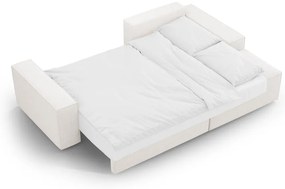 Бял разтегателен ъглов диван от букле (десен ъгъл) Jodie – Micadoni Home