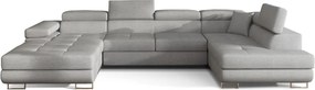 Светлосив разтегателен ъглов диван с място за съхранение (десен ъгъл U форма) Rodrigo – ELTAP
