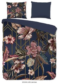 Тъмносиньо двойно удължено спално бельо от микрофибър 200x220 cm Jos – Good Morning