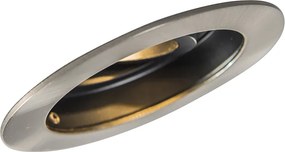 Интелигентен модерен вграден прожектор стомана с черно вкл. WiFi GU10 - Rondoo