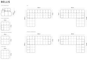 Тъмносив ъглов диван от кадифе Bellis - Micadoni Home