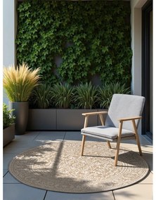 Кръгъл килим за открито и закрито в цвят слонова кост и бежово ø 160 cm Duet Kona – NORTHRUGS