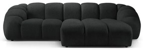 Черен ъглов диван (десен ъгъл) Diana – Micadoni