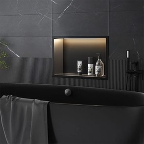 Вграден рафт за баня LED 30x45 black