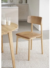 Кафяв коняк/естествени трапезни столове в комплект от 2 бр. от имитация на кожа Wolcott – Rowico