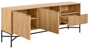 Скрин от дъбов декор в естествен цвят 180x70x40 cm Jaipur – Actona