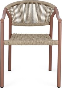 Червен /в естествен цвят метален градински стол Canarias – Bizzotto