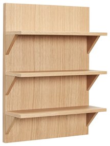 На няколко нива стенен рафт от декор от дъб в естествен цвят 40 cm Straight – Hübsch