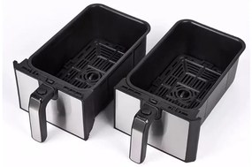 Фритюрник с горещ въздух JUST PERFECTO JP 1980 JL10 , 1700W, 8 литра, 8 програми, Две кошници, Черен/инокс