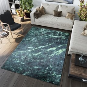 Модерен зелен килим с мраморна шарка Ширина: 140 см | Дължина: 200 см