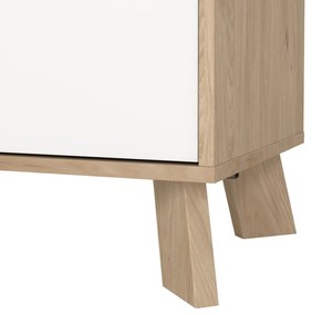 Скрин от дъбов декор в бял и естествен цвят 99x73x39 cm Ikast – Tvilum