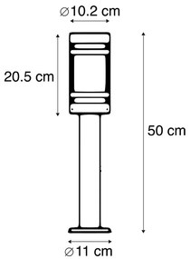 Интелигентна външна лампа черна 50 см IP44 с Wi-Fi ST64 - Gleam