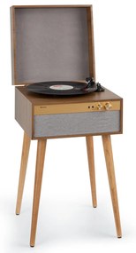 Auna Berklee TT Case, грамофон, ремъчно задвижване, 33 1/3 и 45 оборота/минута, стерео колони